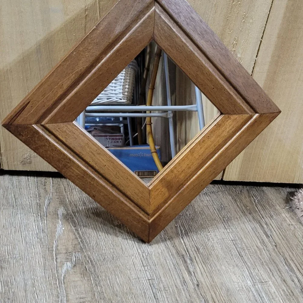 Vintage Homco Home Interiors wooden mirror wall hanging